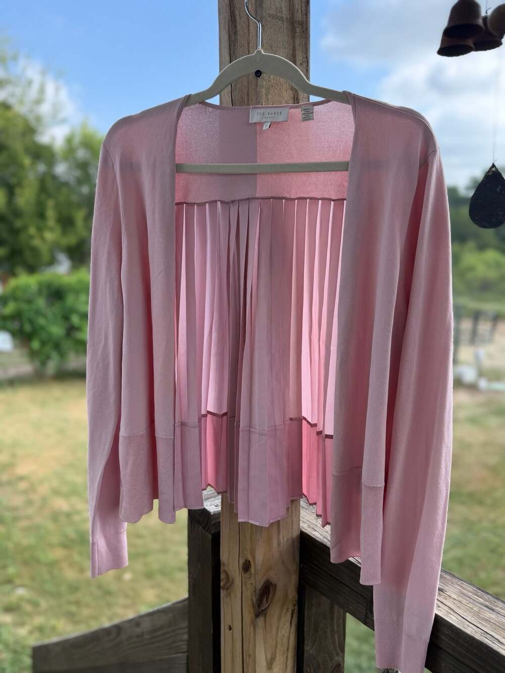 Ted Baker London Pleated Blush Pink Cardigan